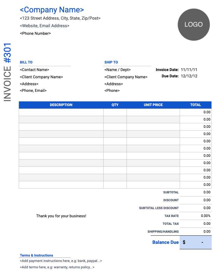 basic invoice word template