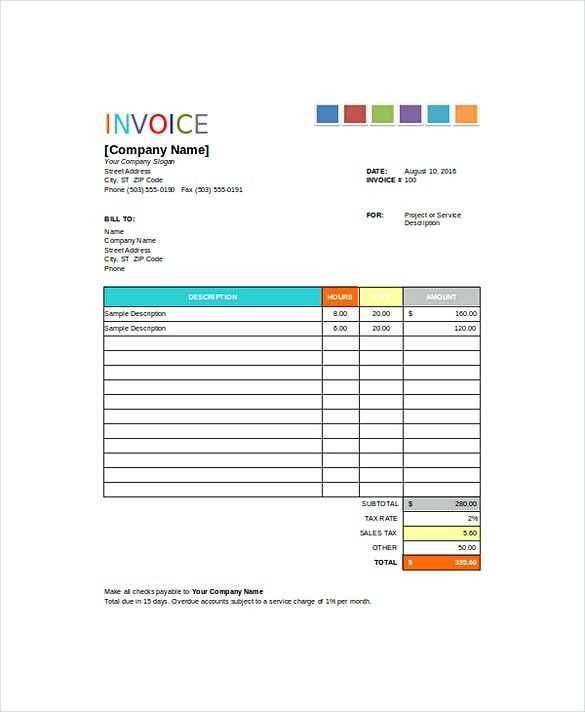 painters invoice template free