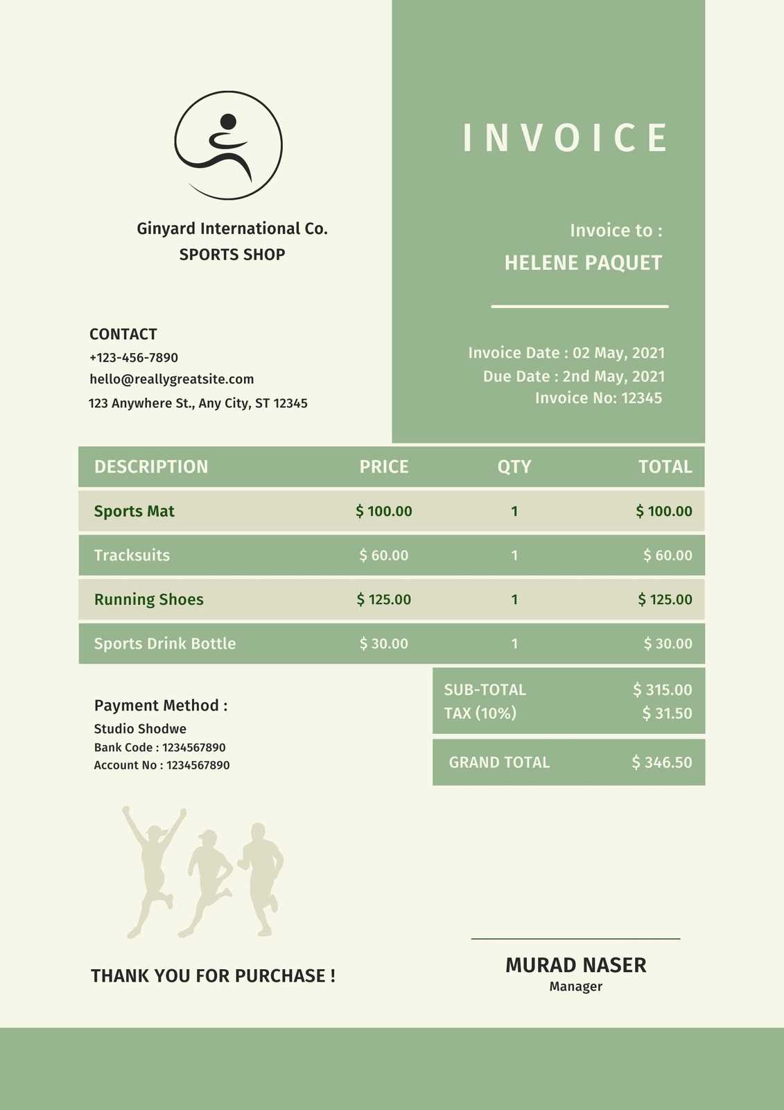 simple invoice template uk