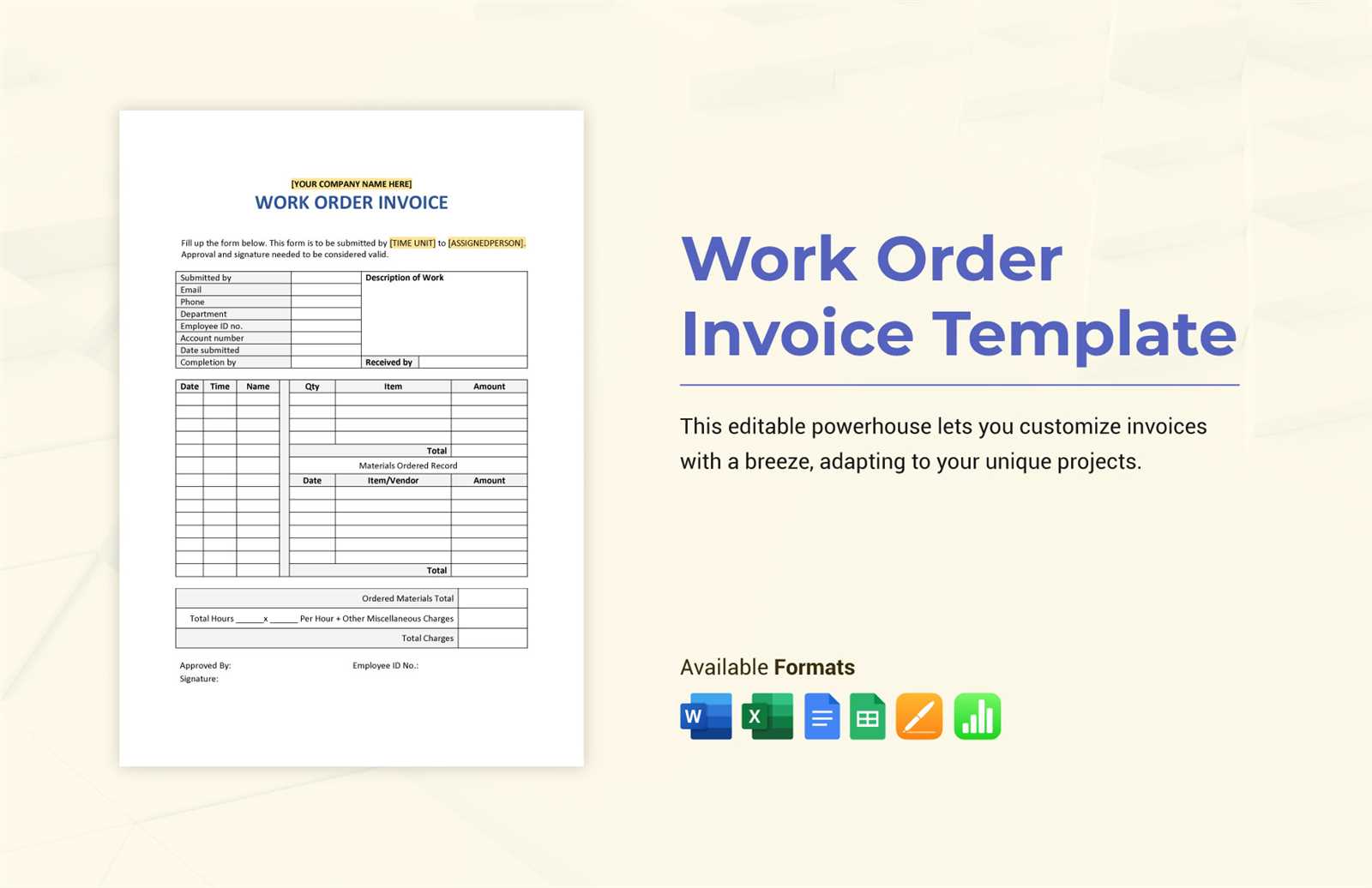invoice template in word free download