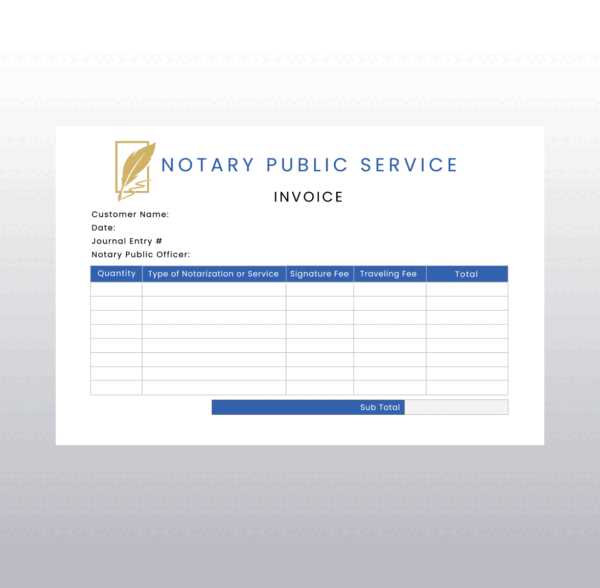 notary public invoice template