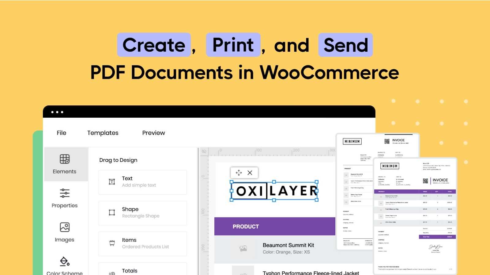 woocommerce invoice template