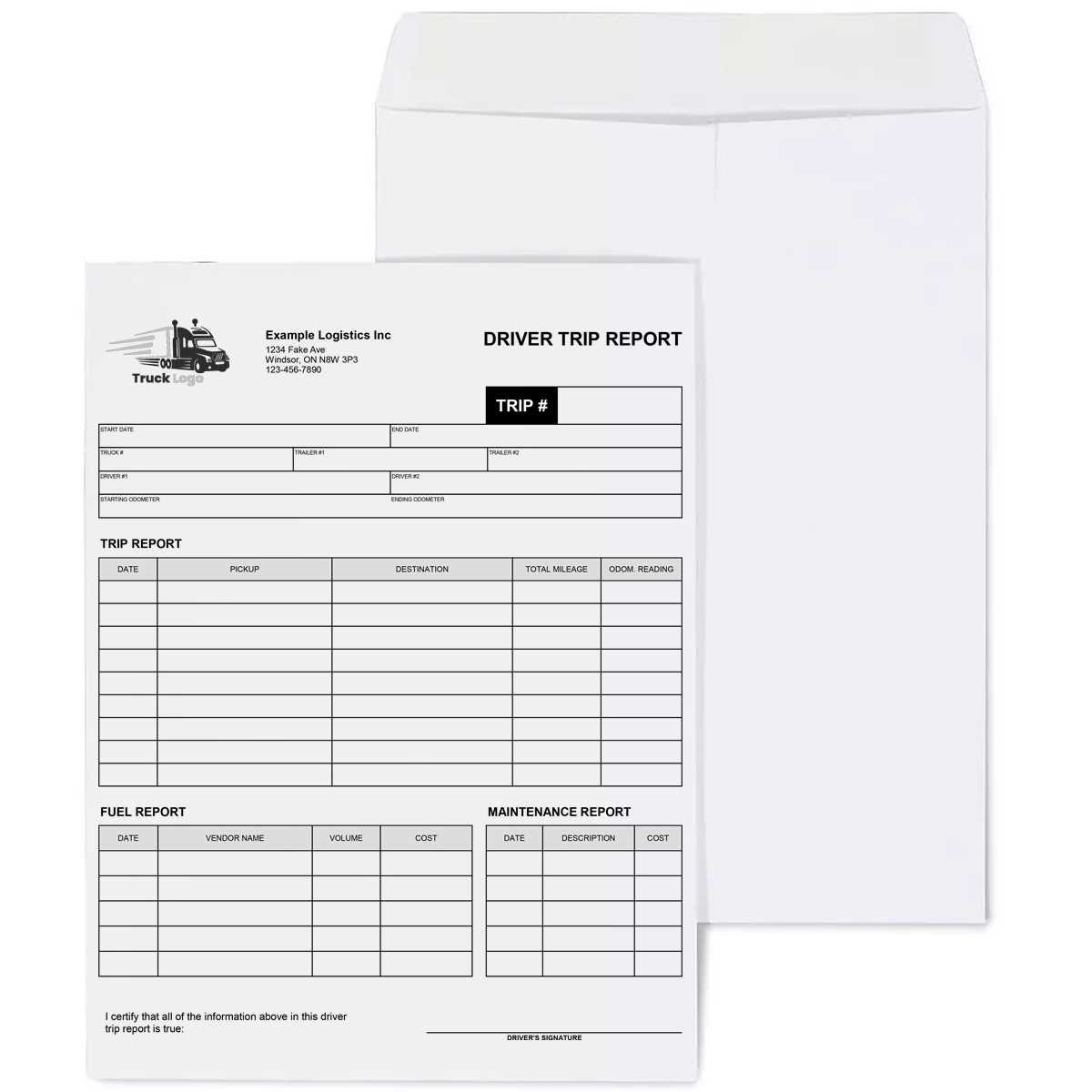truck driver invoice template