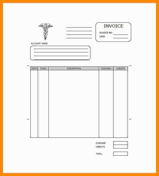 printable format medical records fee invoice template