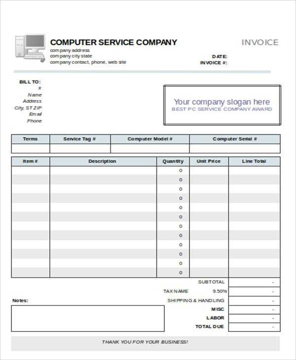 property maintenance invoice template