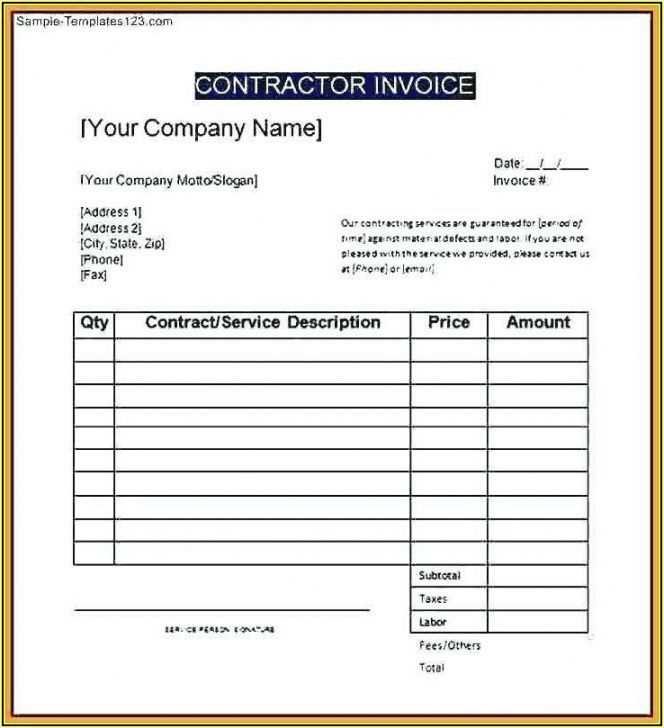 invoice template for independent contractor