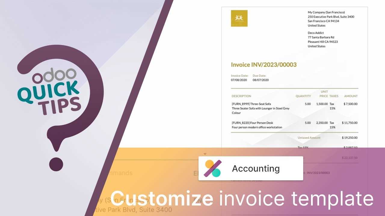 odoo invoice template free