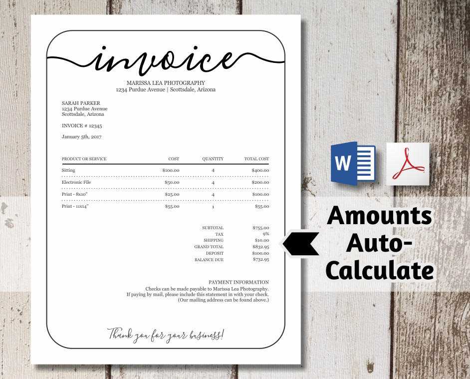 printable invoice template pdf