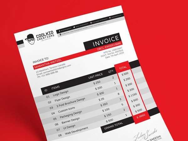 design invoice template illustrator