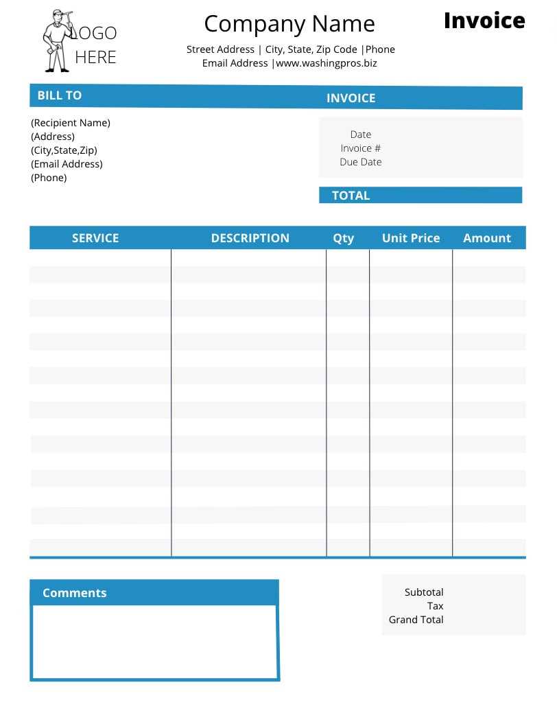 office cleaning invoice template