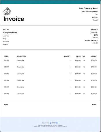 office word invoice template