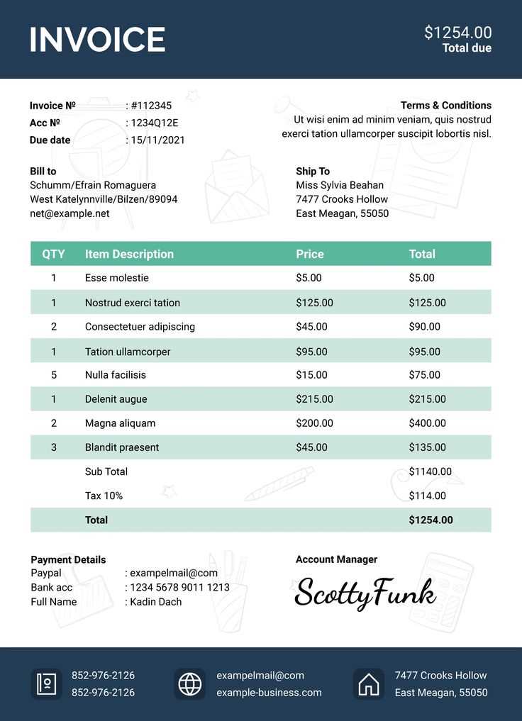 invoice template docs