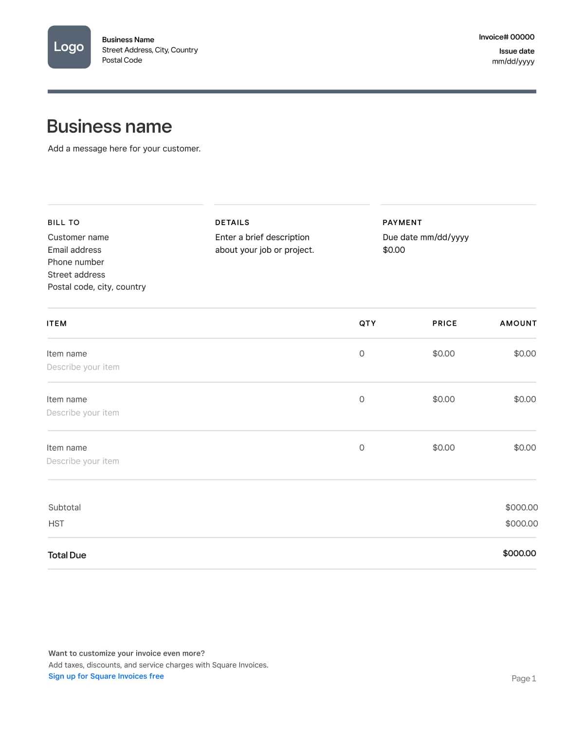 itemized invoice template excel