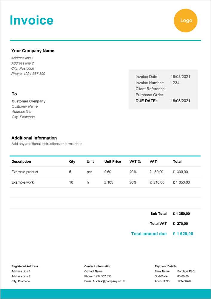 uk invoice template excel