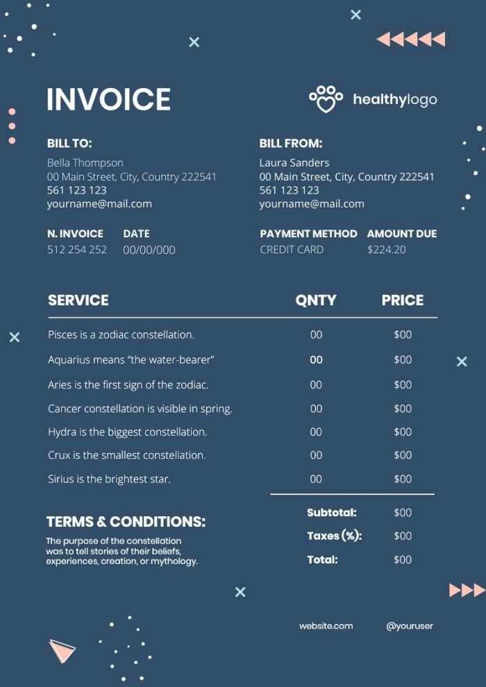 vet invoice template