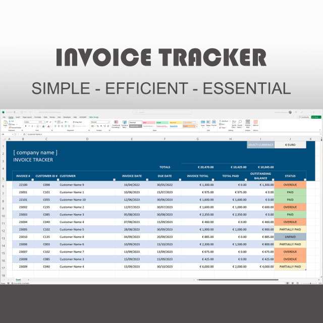 excel template for invoice tracking