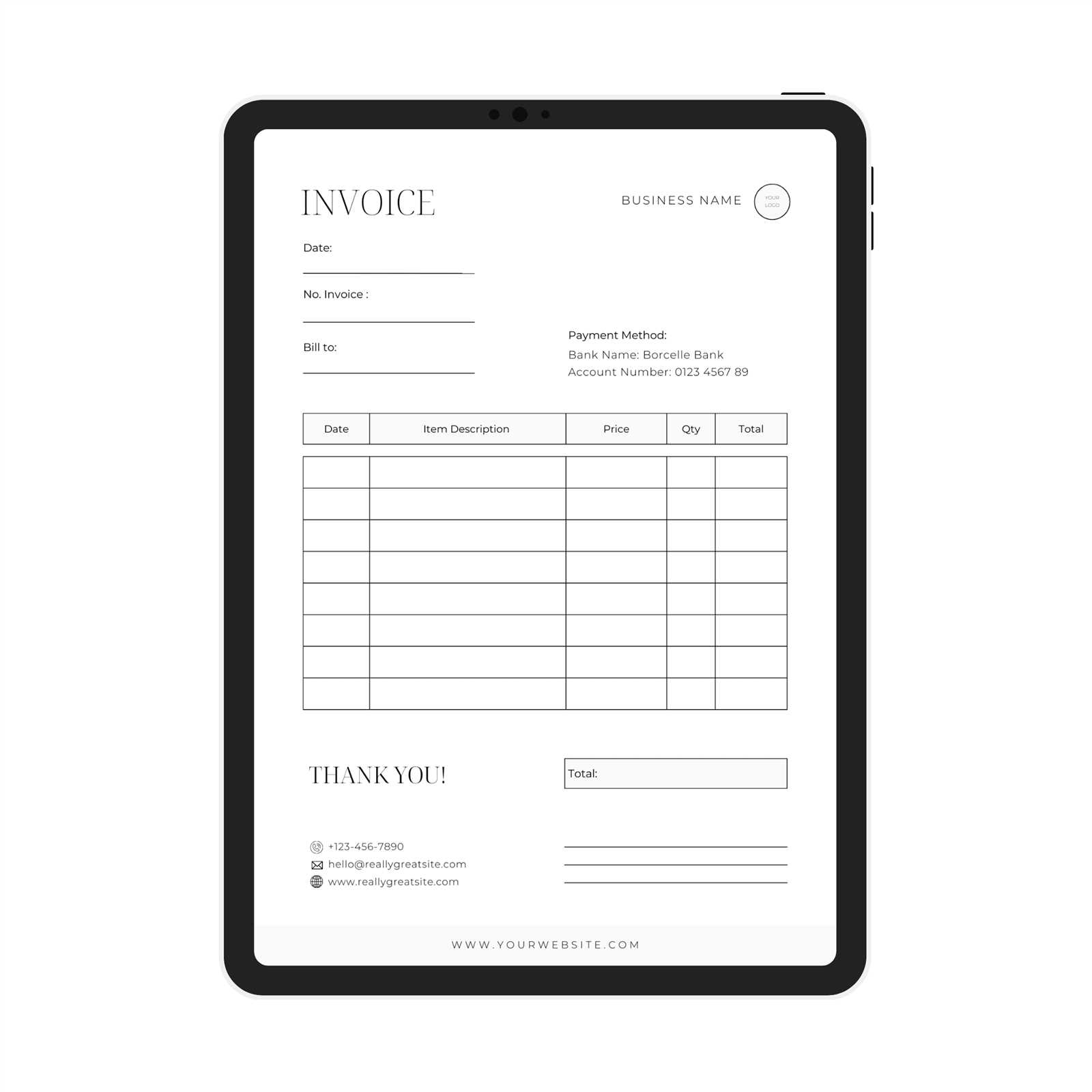 open invoice template