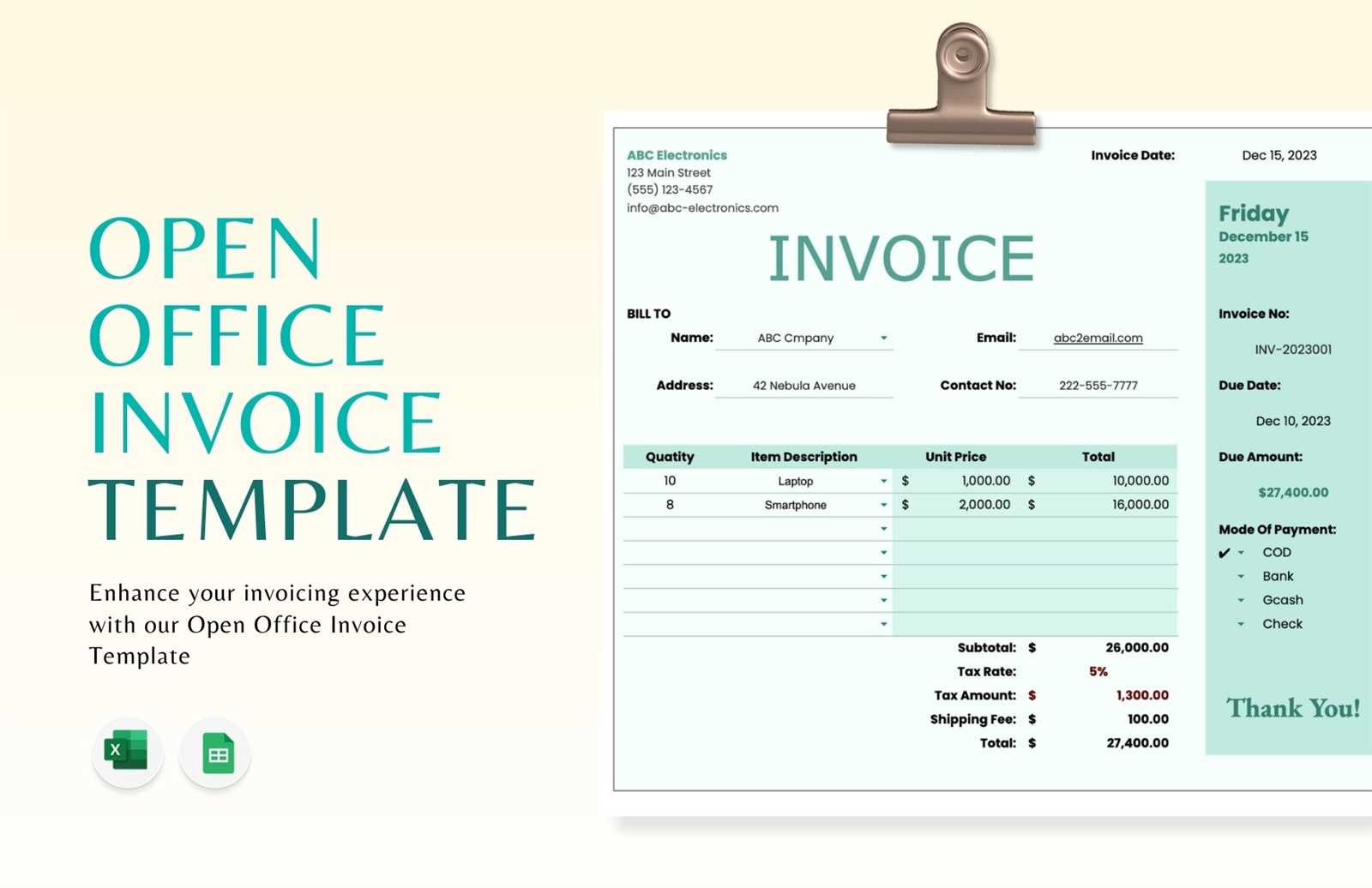 open invoice template