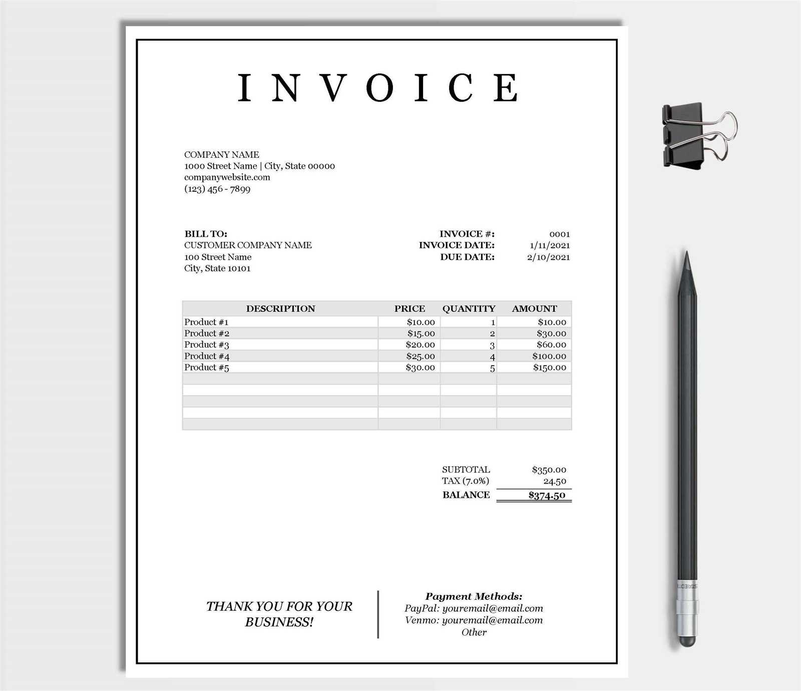 freelance invoice template canada