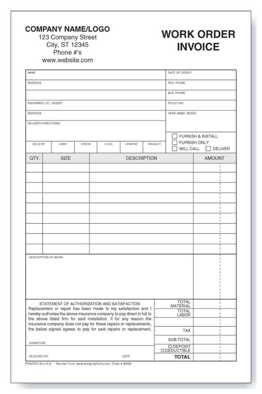 basic work invoice template