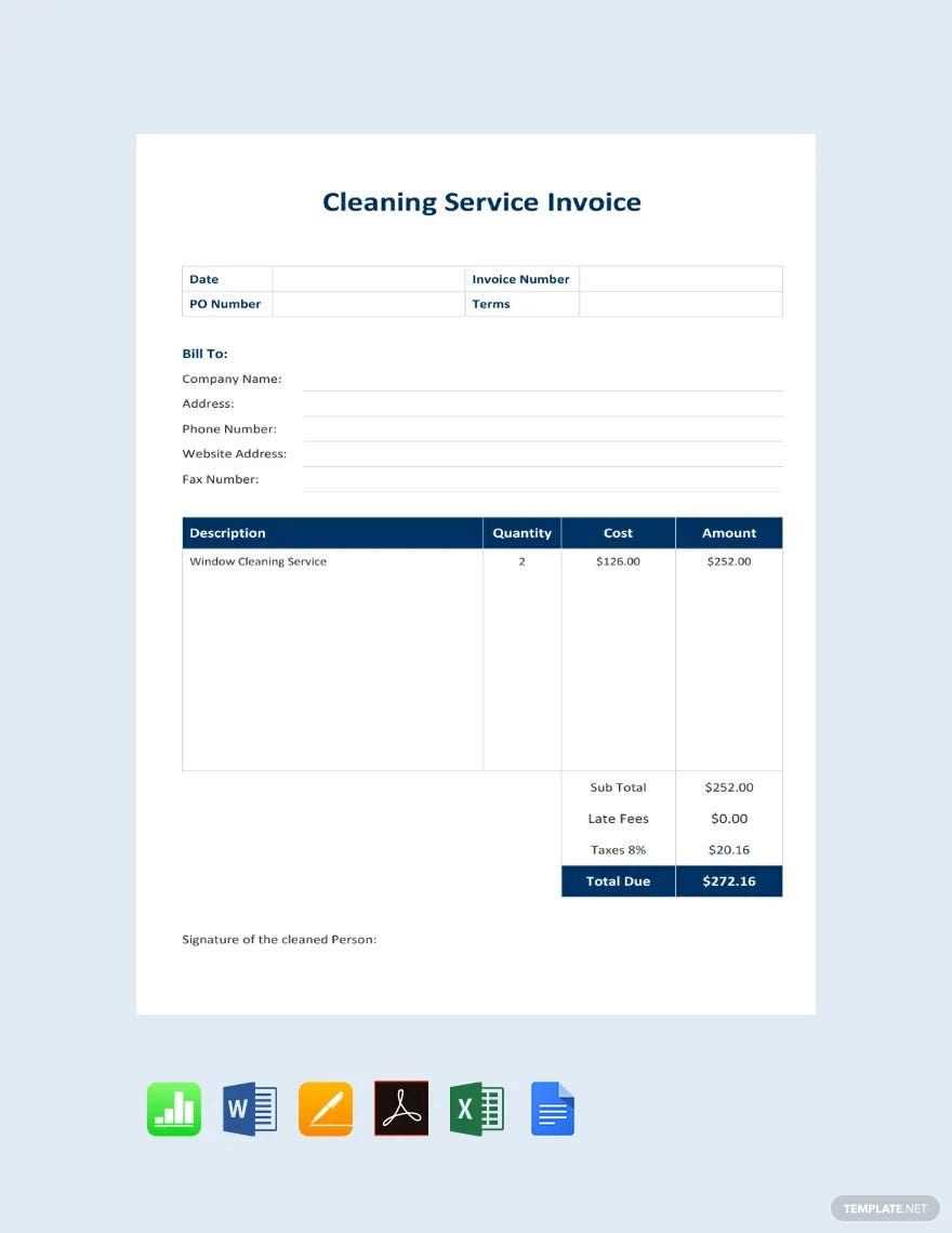 housekeeping invoice template