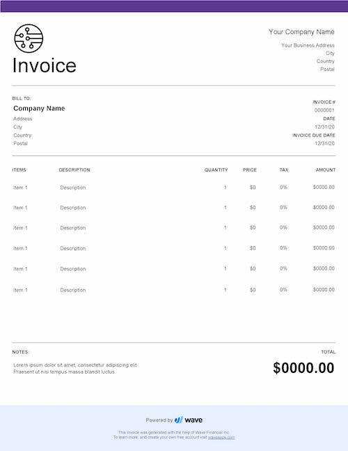 invoice digital template