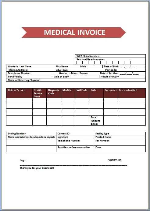 patient invoice template