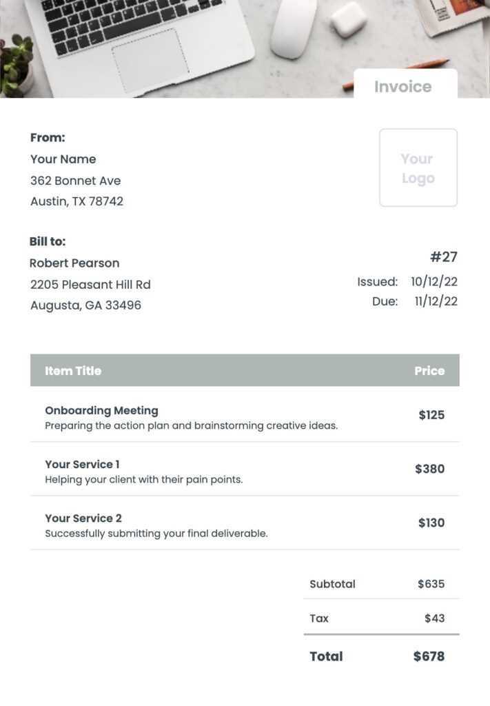 pc repair invoice template