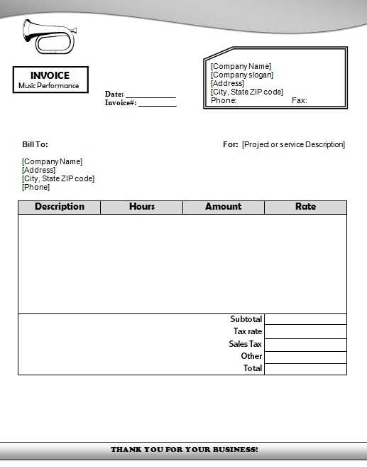 performance invoice template