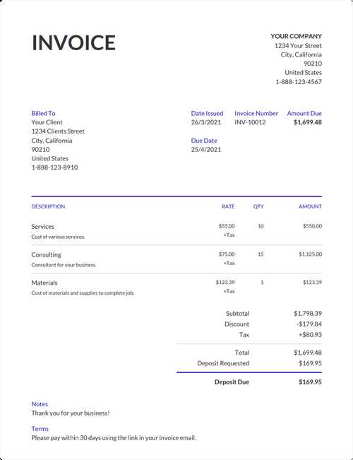 pest control invoice template