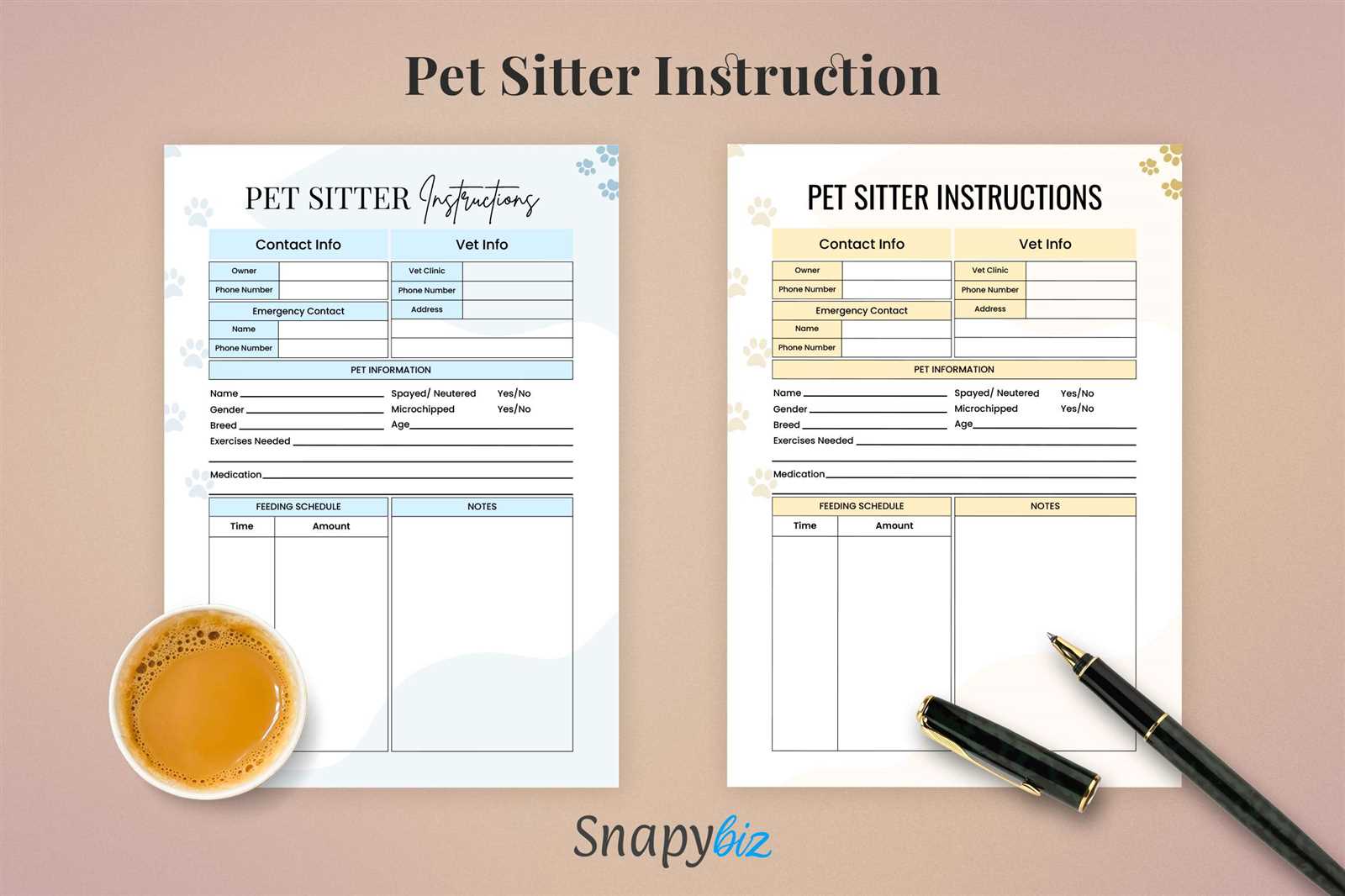 pet sitting invoice template