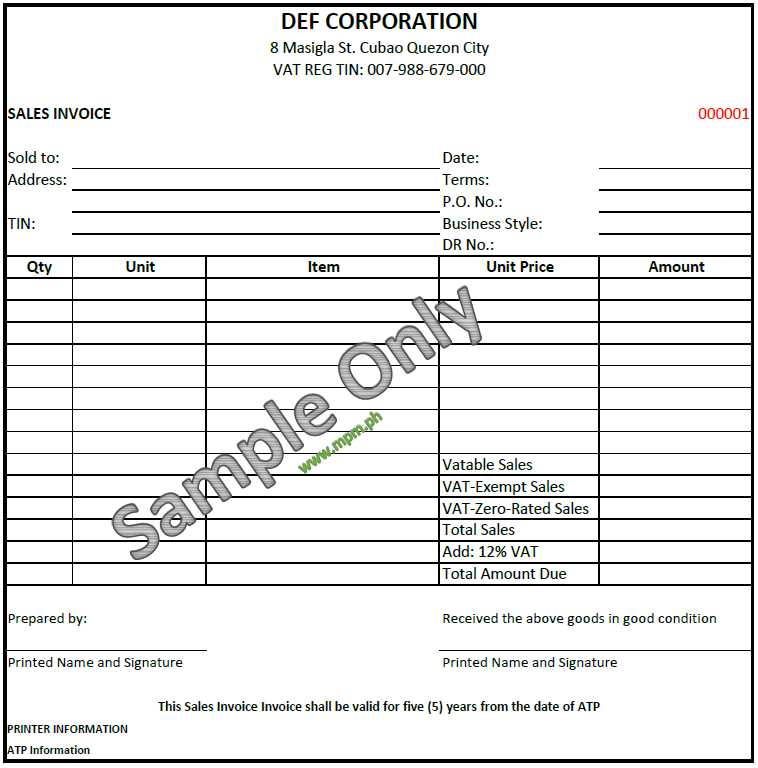 philippines invoice template