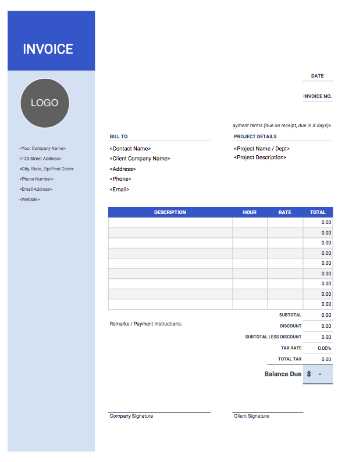 photographer invoice template free