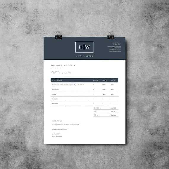 photographer invoice template word