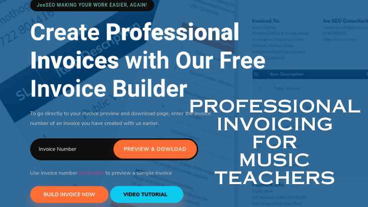 piano teacher invoice template