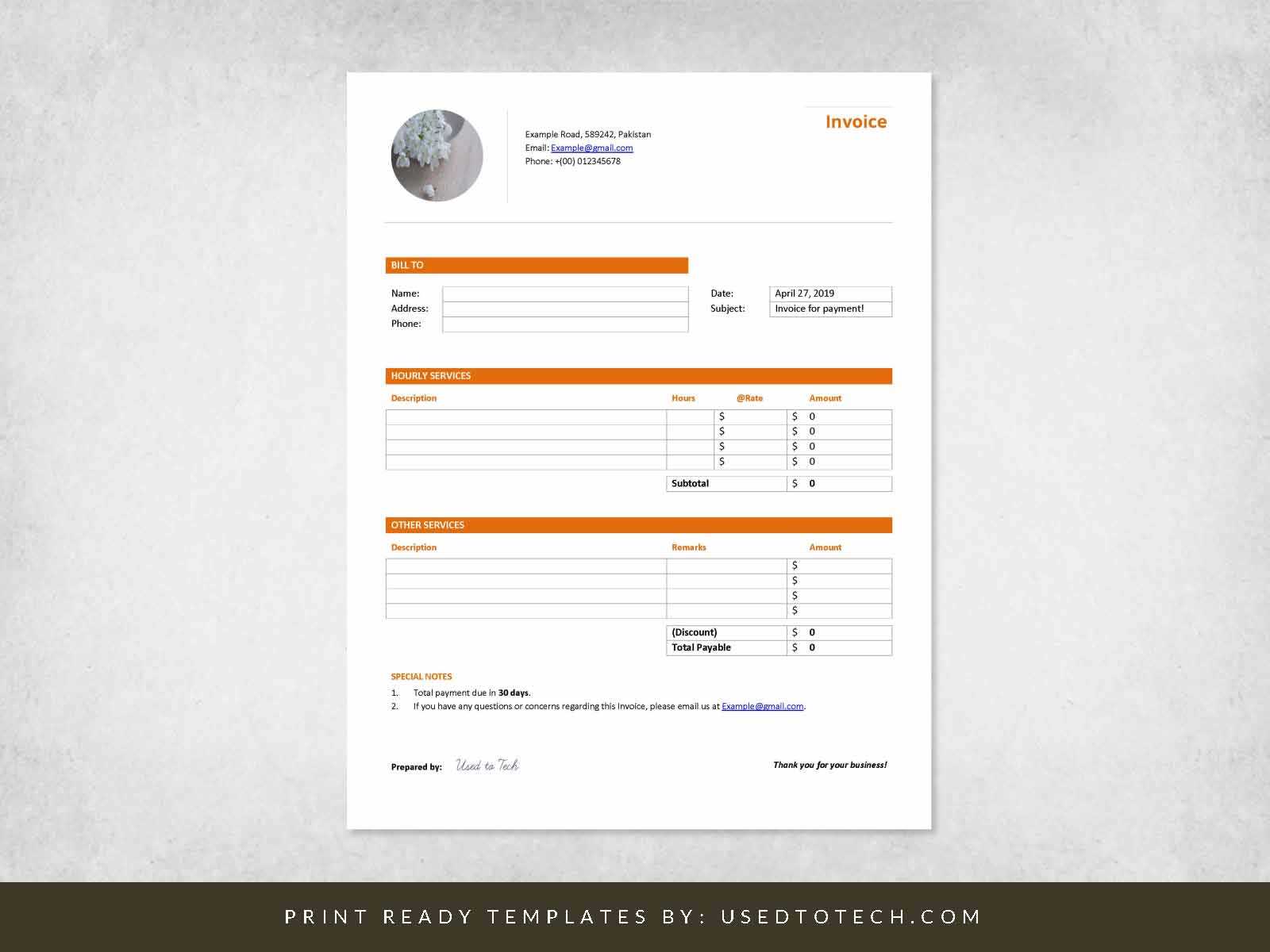 word invoice template free