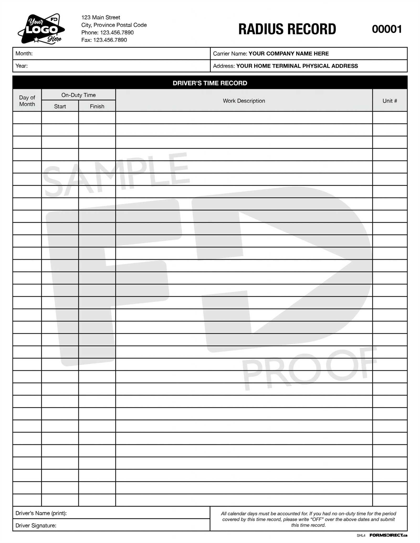 driver invoice template