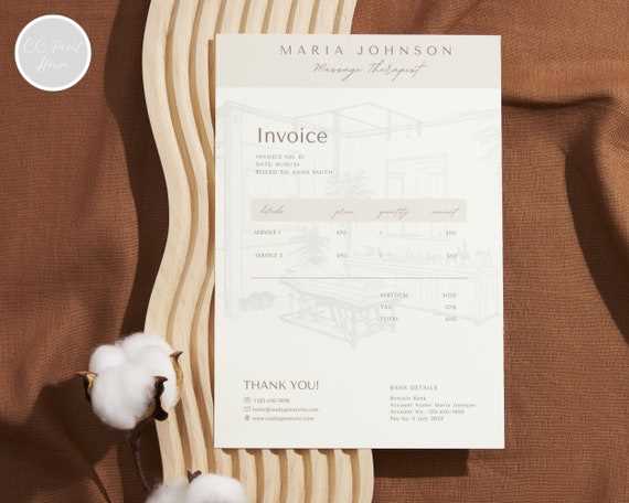 printable format massage invoice template