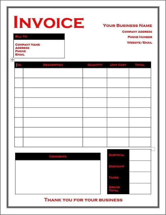 printable invoice template