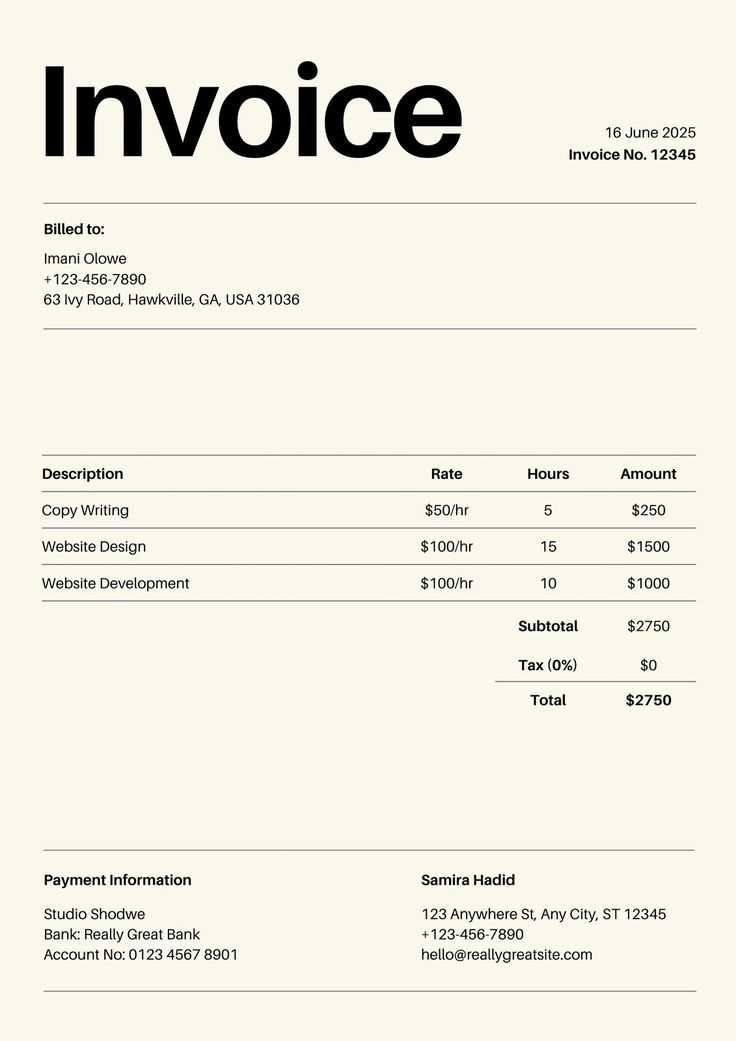 pro invoice template