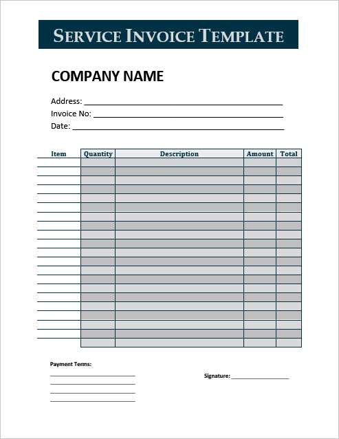 professional service invoice template