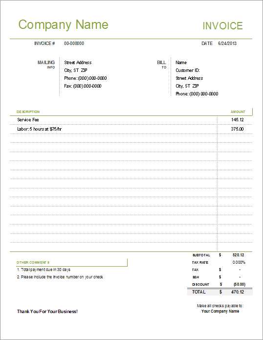 proforma invoice template excel free