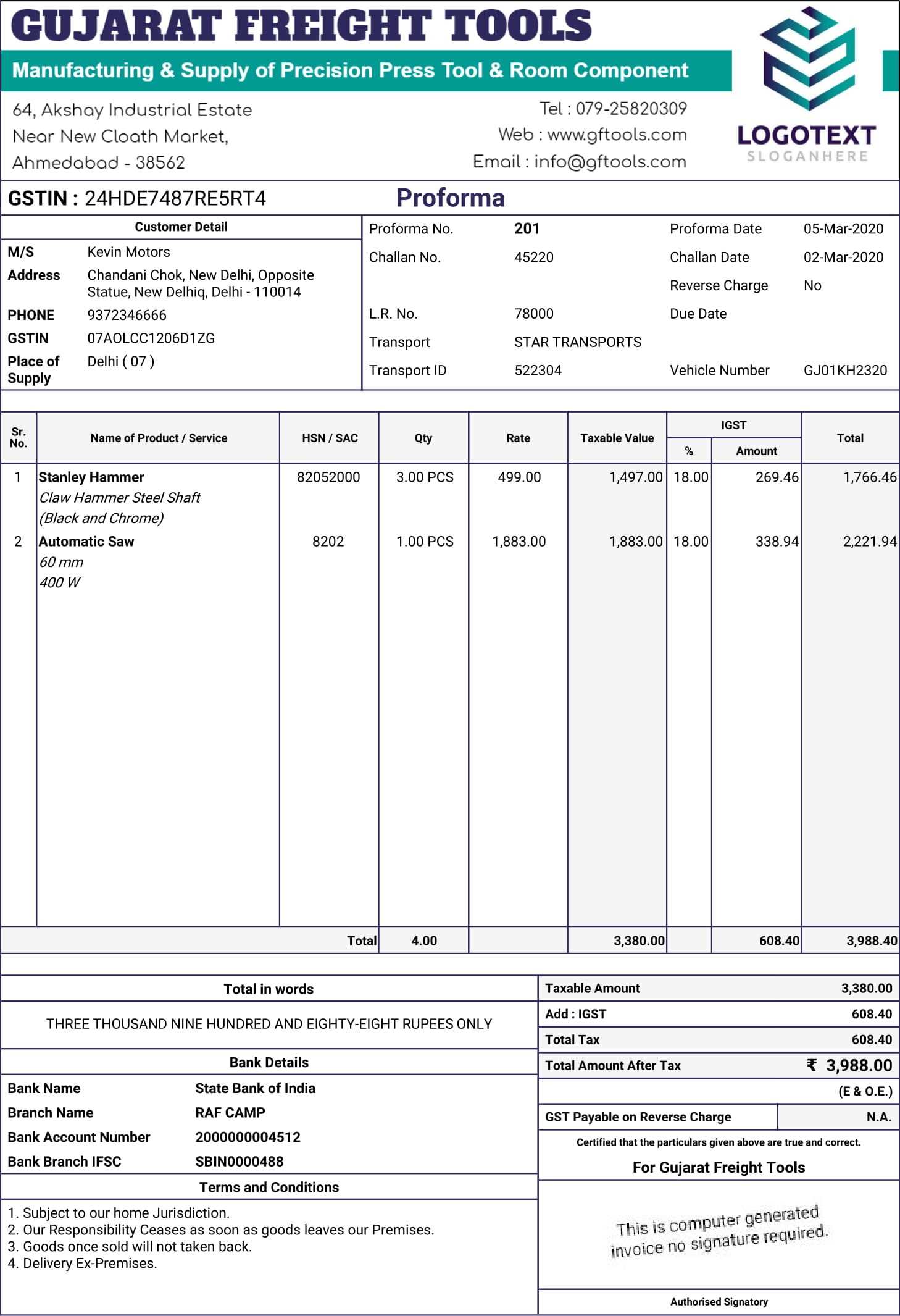 proforma invoice templates