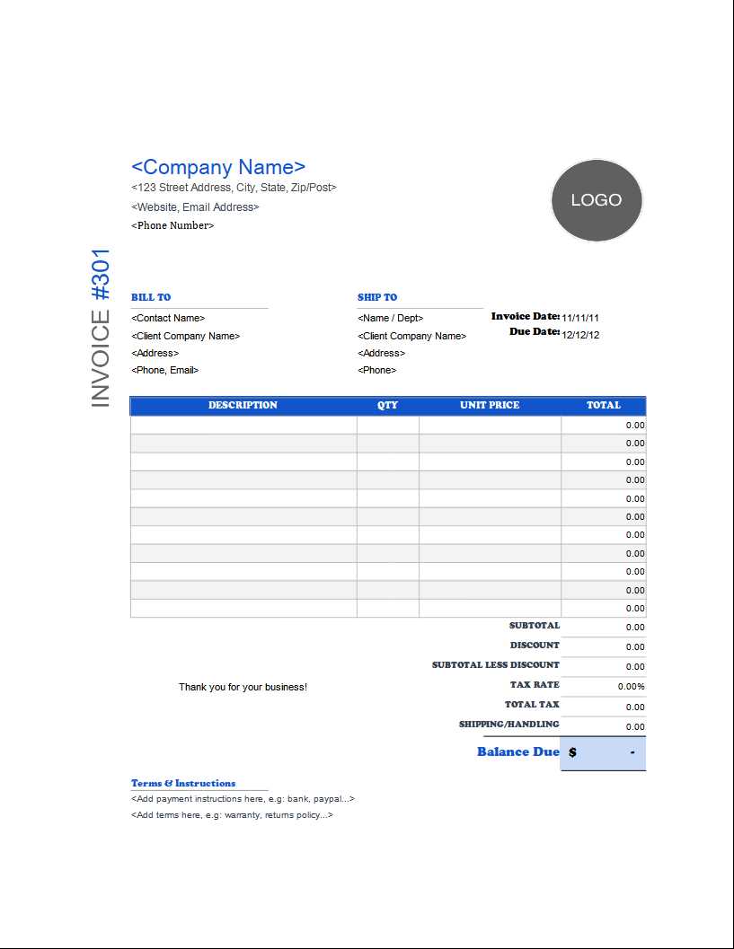 project invoice template excel