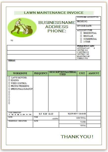 property maintenance invoice template