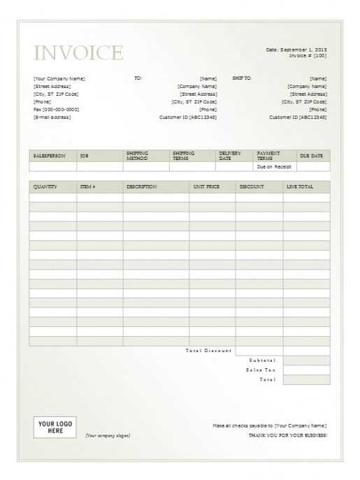 property rental invoice template excel