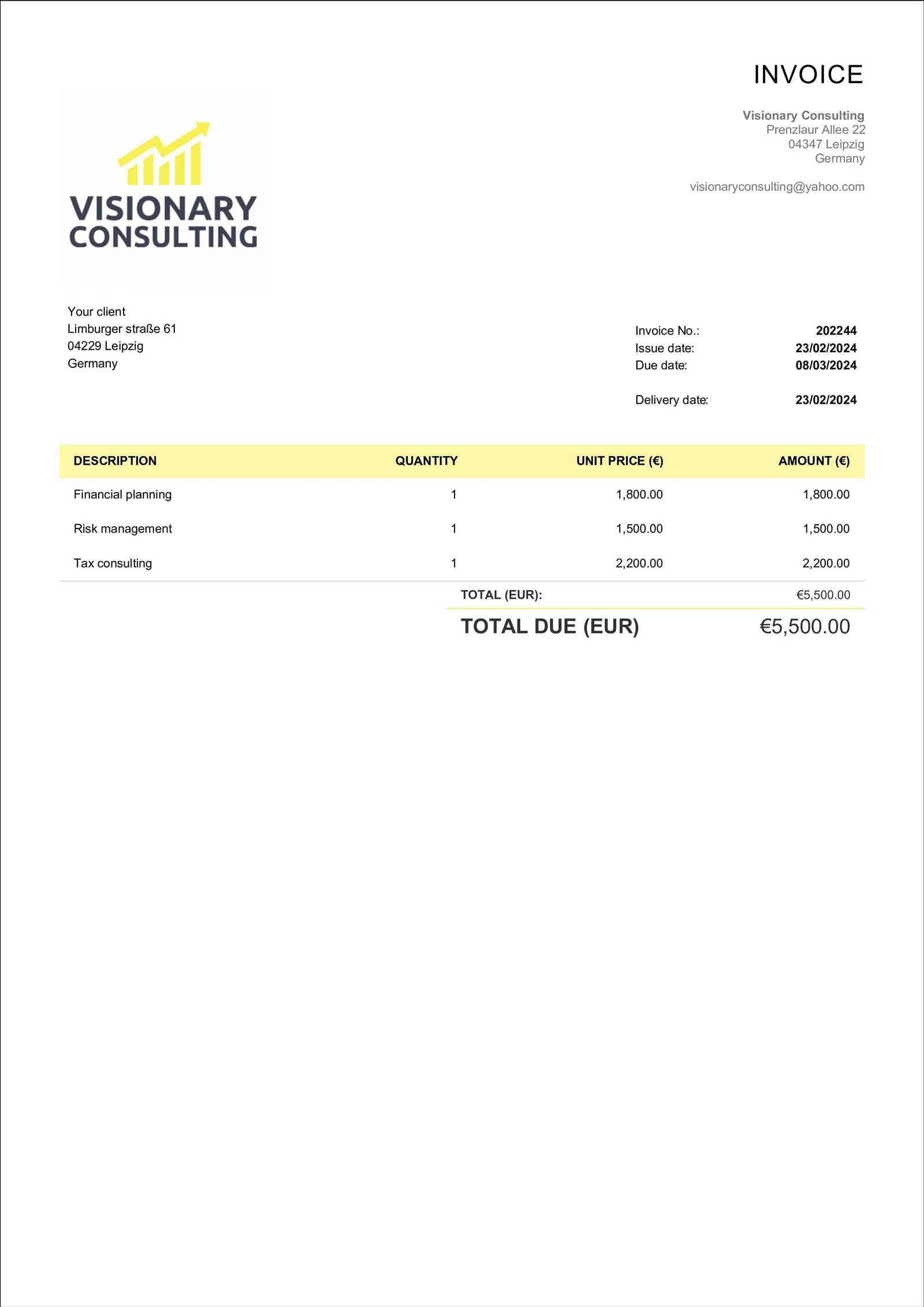 bookkeeper invoice template