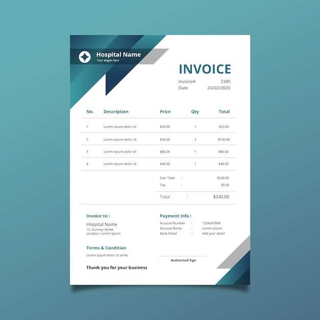 hospital invoice template word