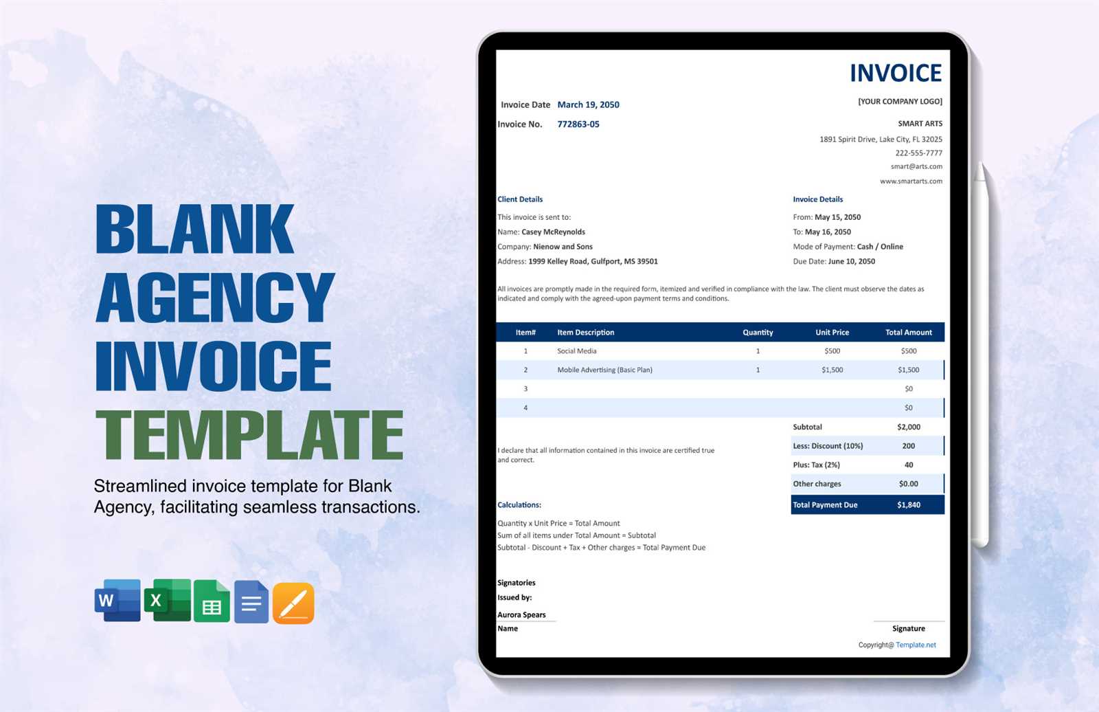 invoice template in microsoft word