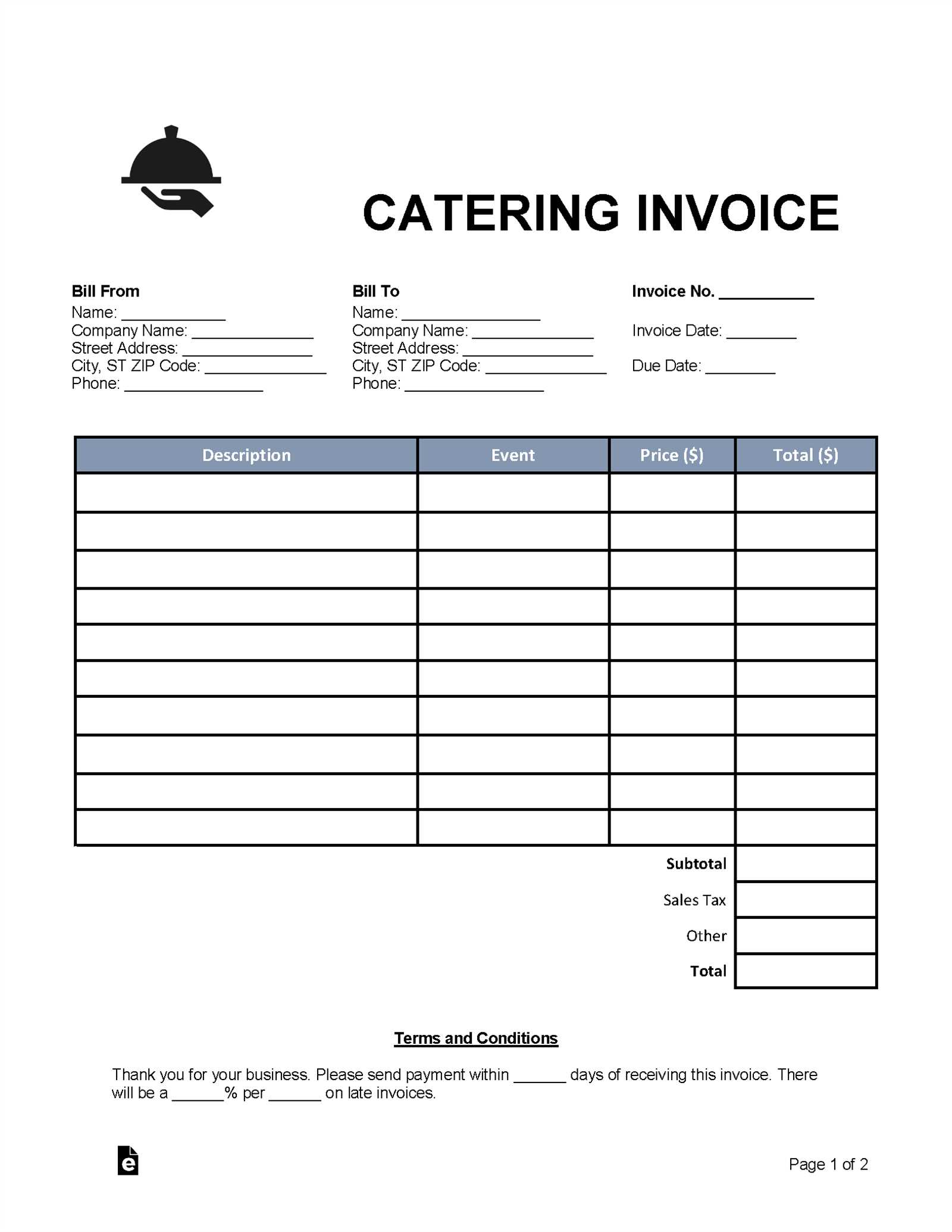 blank billing invoice template